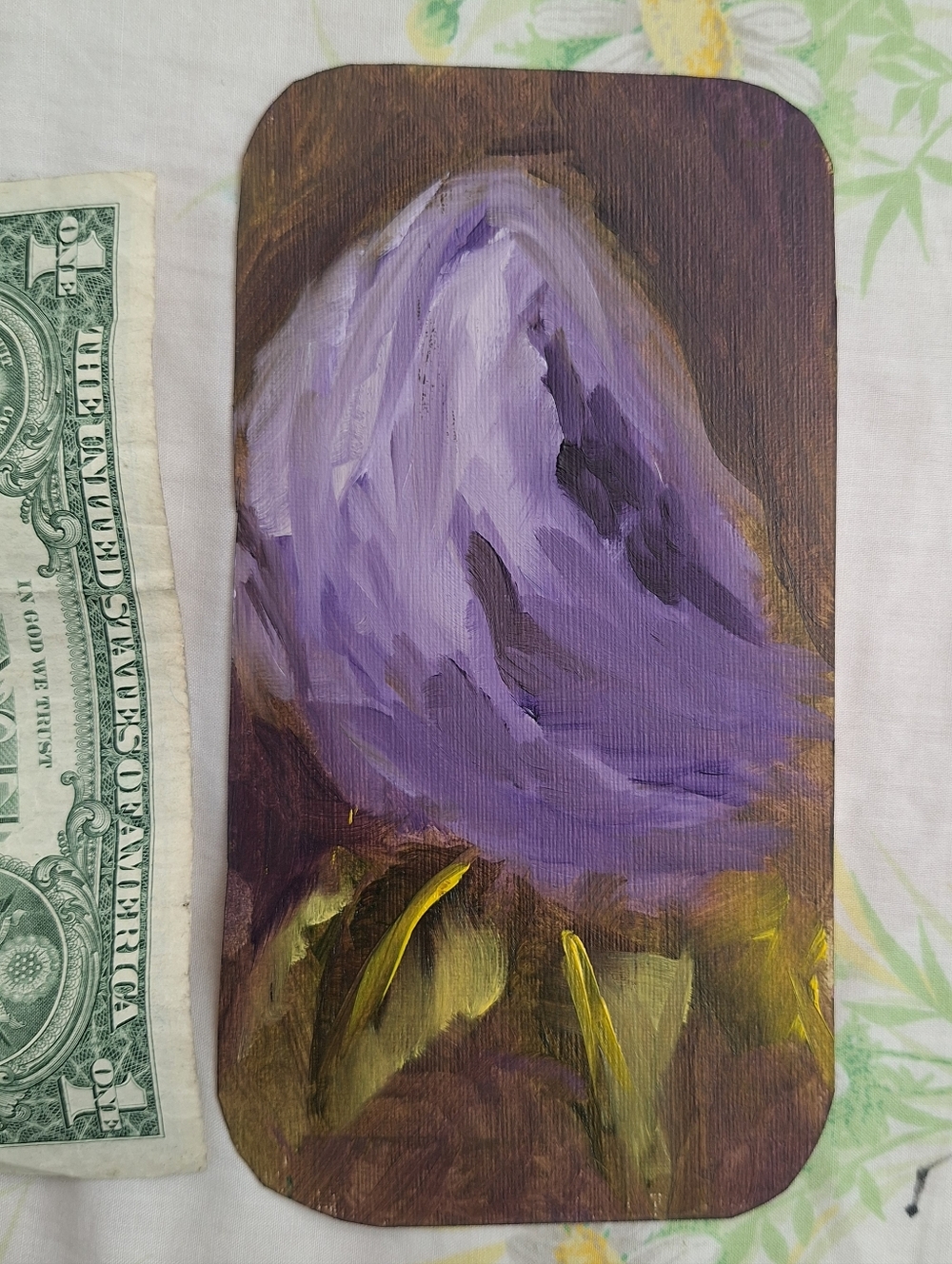 Small Purple Rose Oil Painting